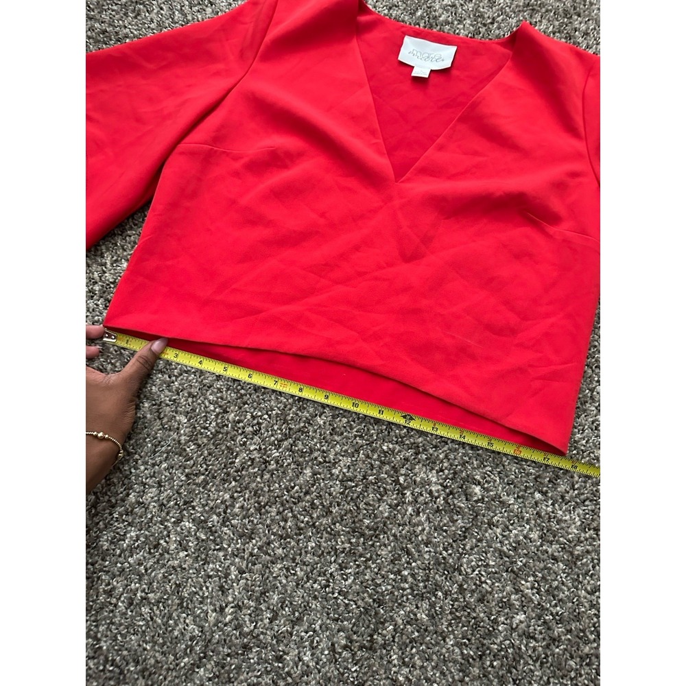 Mare Mare x Anthropologie Red Veronica Cape Blouse Top Size Small V-Neck - Picture 6 of 10